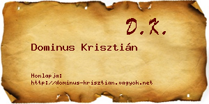 Dominus Krisztián névjegykártya