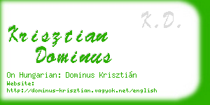 krisztian dominus business card